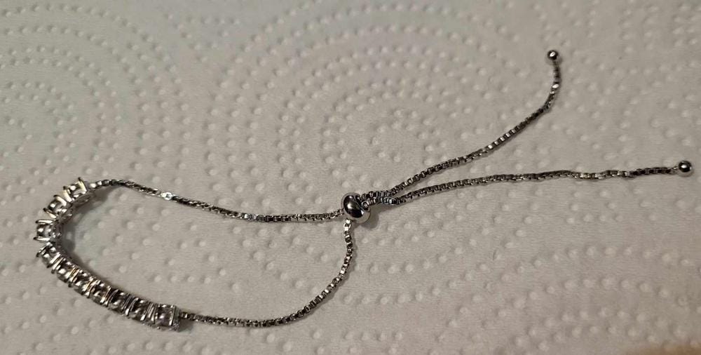Customer photo review of Cameron 18k White Gold Plated Bracelet with Swarovski Crystals