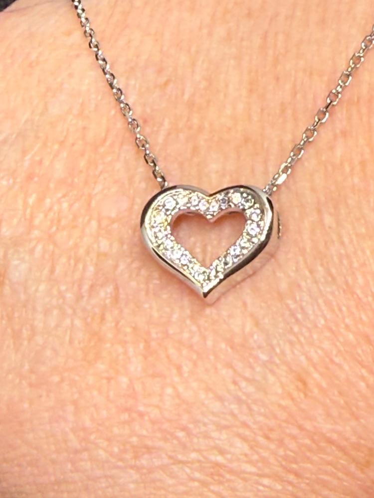Customer photo review of Dominique 18k White Gold Plated Silver Necklace with Swarovski Crystals
