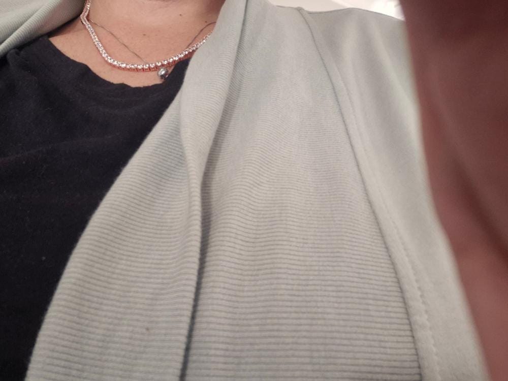 Customer photo review of Kaylee 18k White Gold Plated Necklace with Simulated Diamond Crystals
