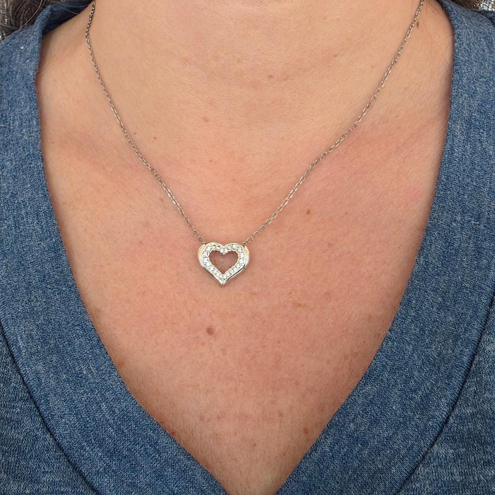 Customer photo review of Dominique 18k White Gold Plated Silver Necklace with Swarovski Crystals