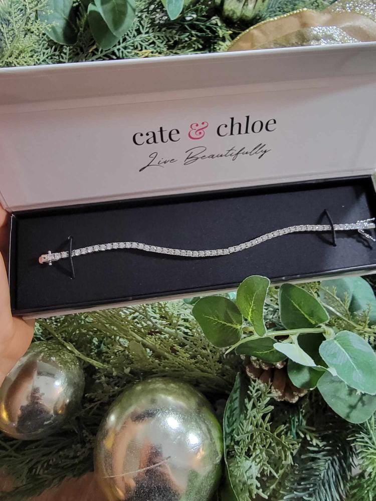 Customer photo review of Kaylee 18k White Gold Plated Tennis Bracelet with Simulated Diamond Crystals