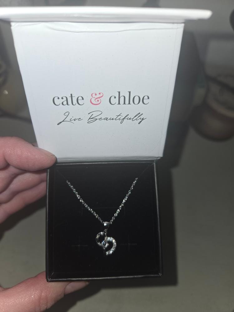 Customer photo review of Laila 18k White Gold Pendant Necklace  with Swarovski Crystals