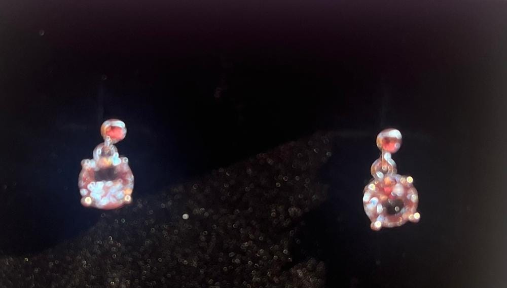 Customer photo review of Jamie 18k White Gold Plated Drop Dangle Stud Earrings with Swarovski Crystals — Final Sale