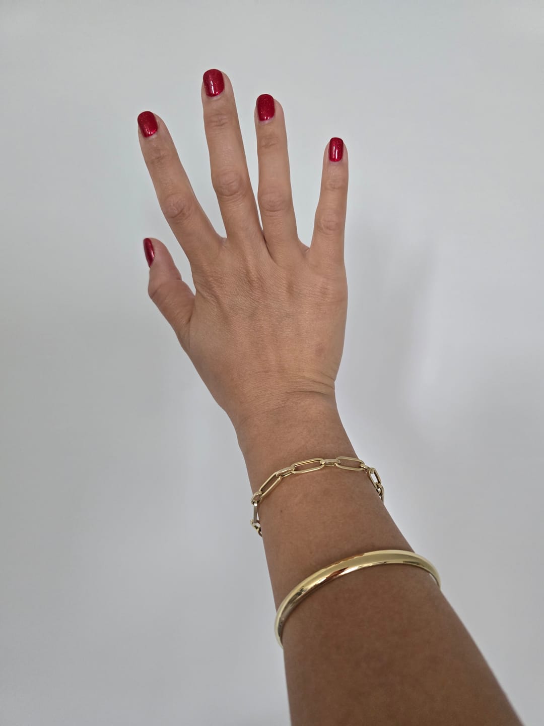 Customer photo review of Classic Chunky Gold Bangle