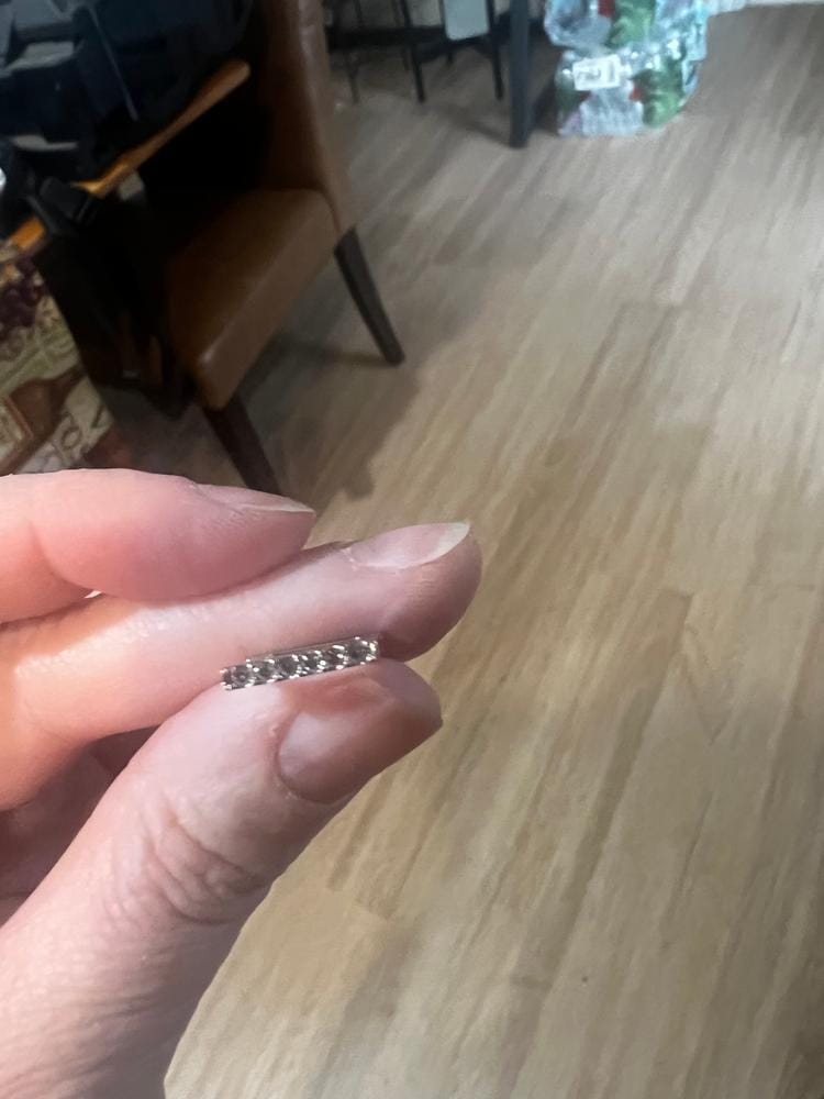 Customer photo review of Sydney 18k White Gold Plated 14mm Square Hoop Earrings with Swarovski Crystals