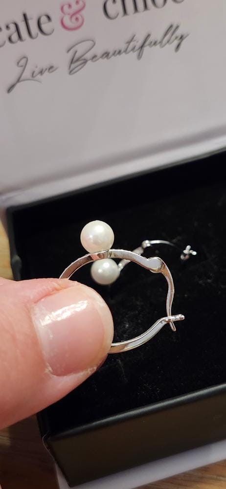 Customer photo review of Nyla, Daphne, Aspen 18k White Gold Plated Earrings for Women (3 Pair Set)