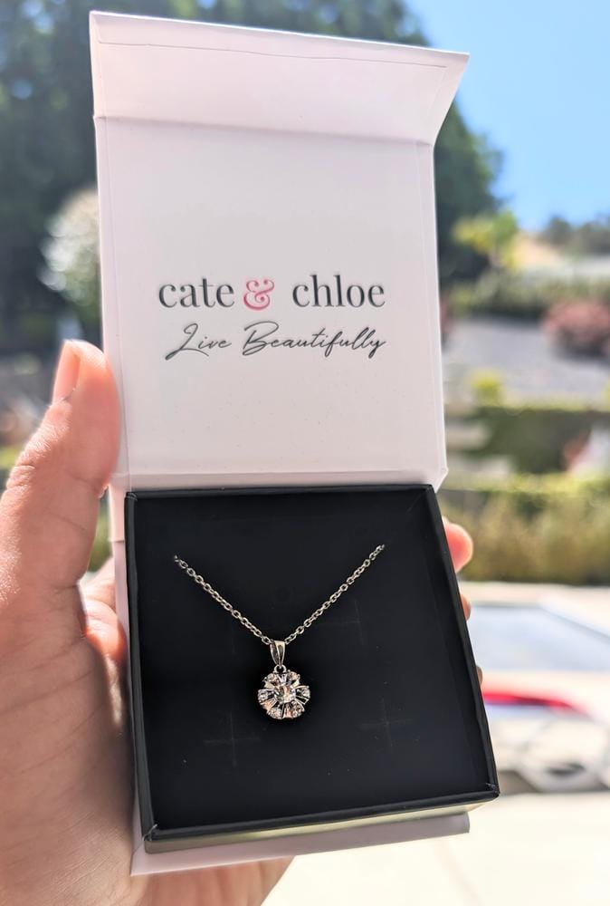 Customer photo review of Millie 18k White Gold Plated Necklace with Swarovski Crystals
