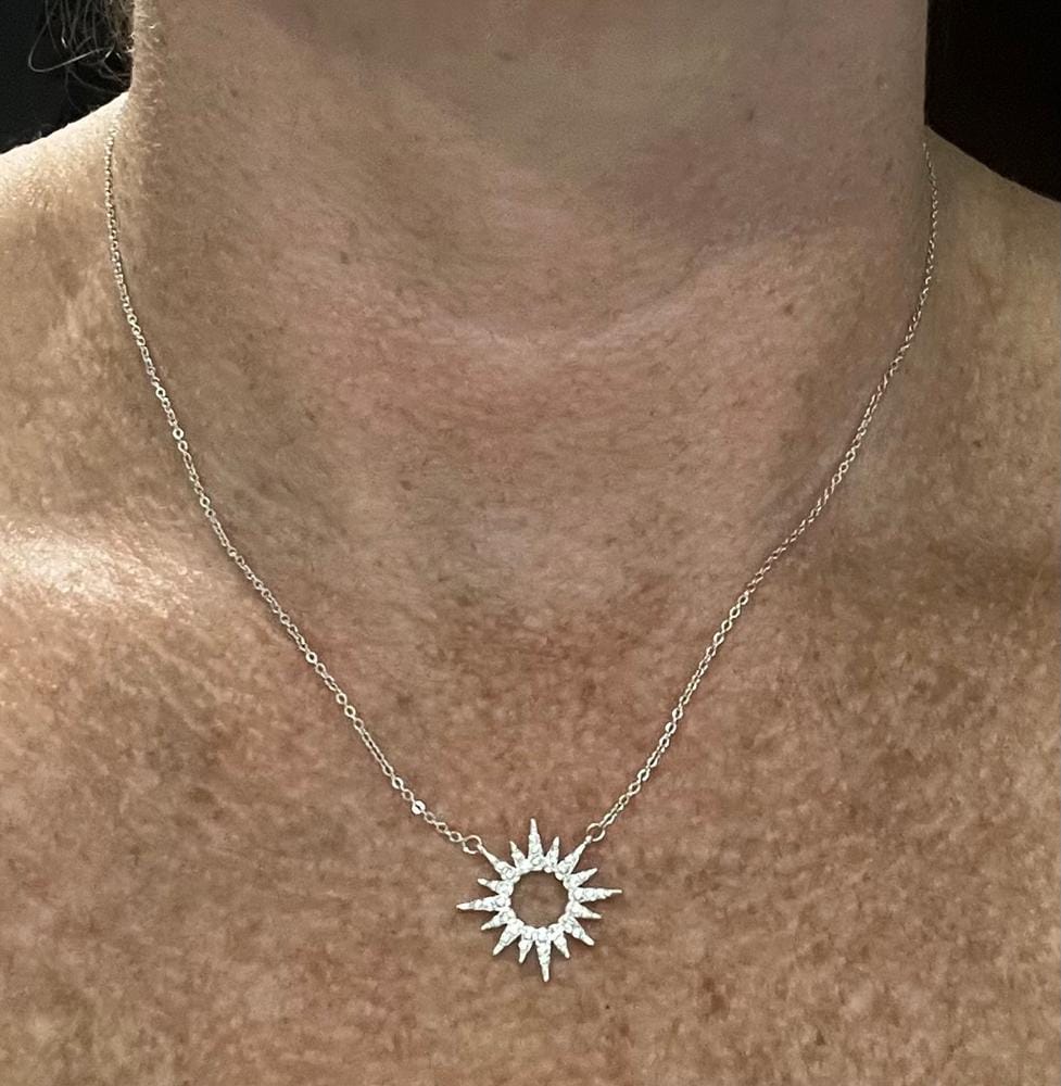 Customer photo review of Evie 18k White Gold Plated Necklace with Swarovski Crystals