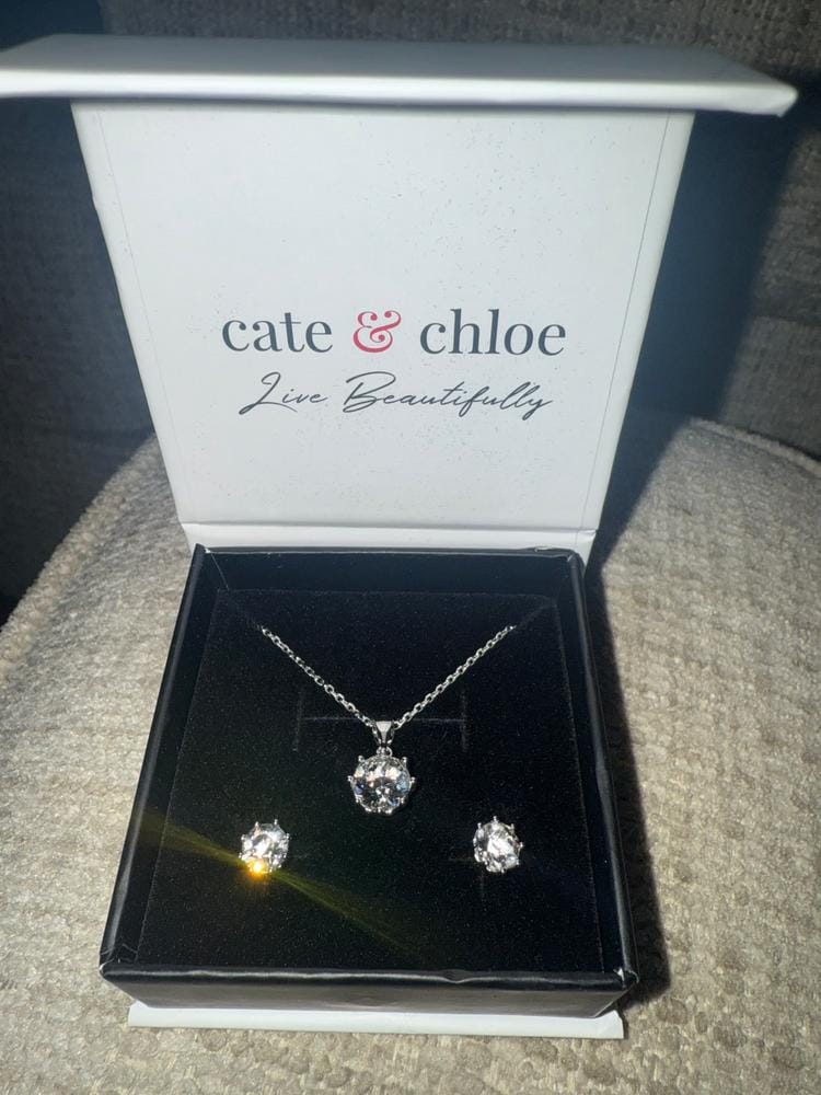 Customer photo review of Eden 18k White Gold Plated Pendant Necklace with Solitaire Round Cut Swarovski Crystal