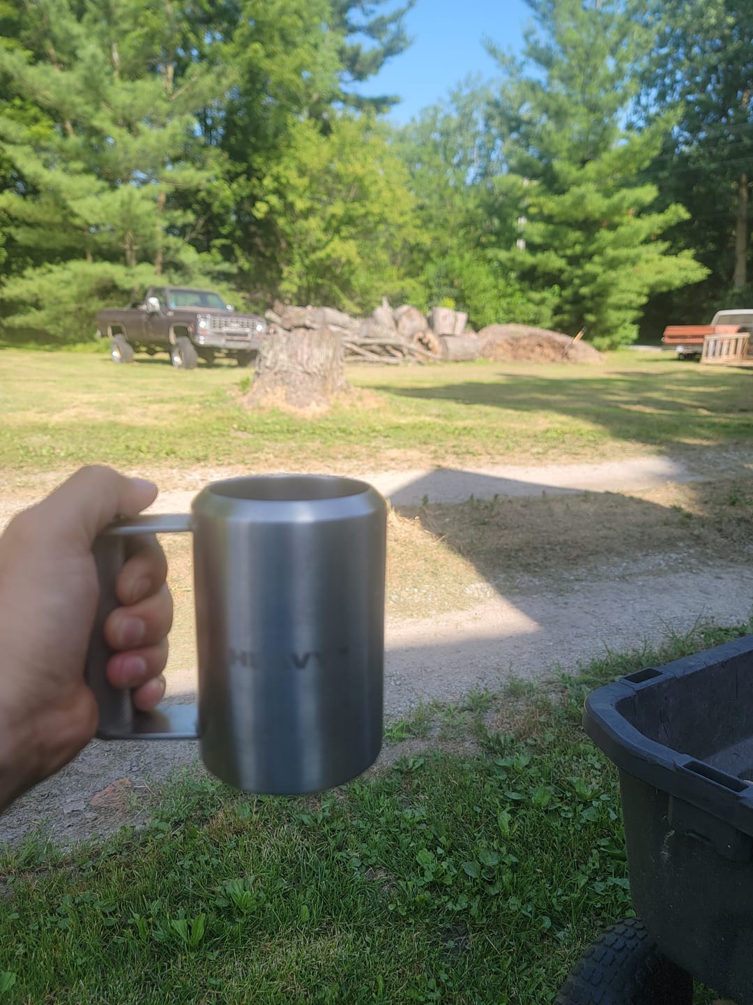 Customer photo review of 5lb HEAVY* Mug | Stainless Steel Weighted Mug