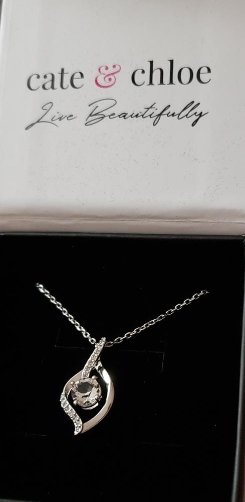 Customer photo review of Sabrina 18k White Gold Plated Pendant Necklace with Swarovski Crystals