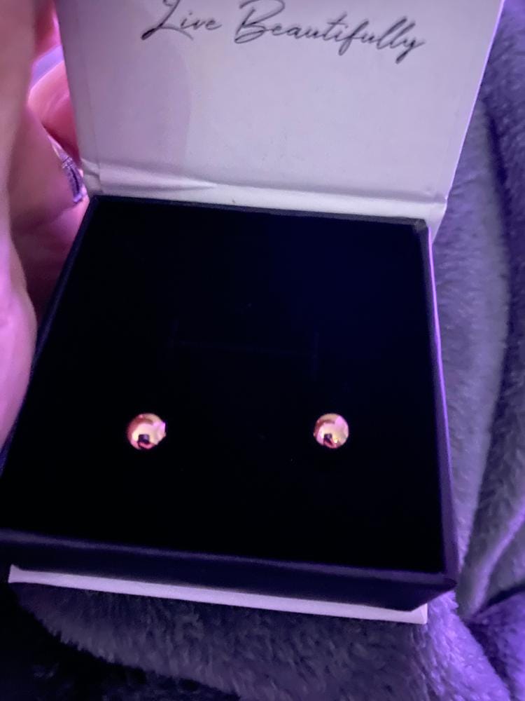 Customer photo review of Harper 18k White Gold Plated Ball Stud Earrings