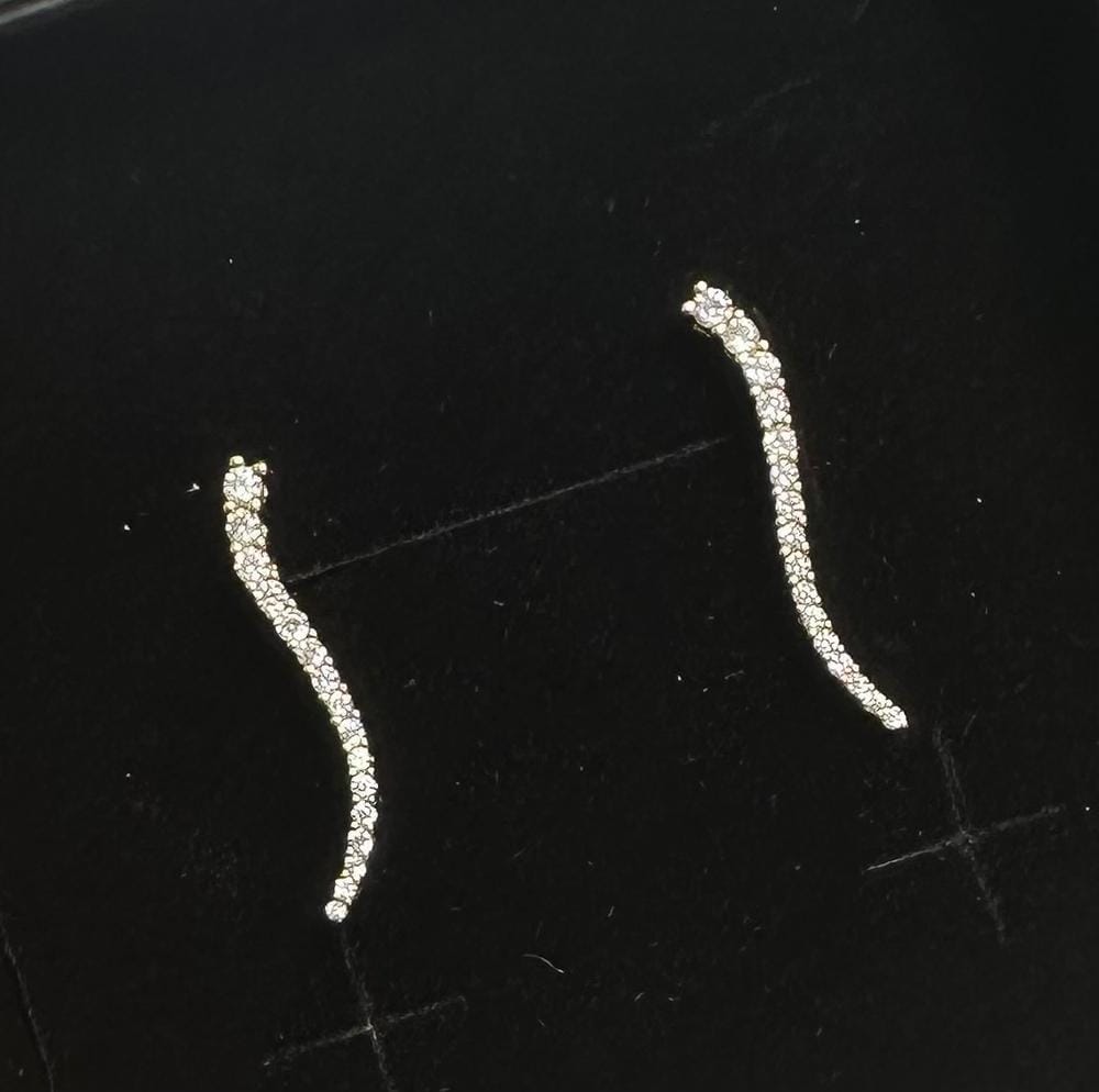 Customer photo review of Isabella 18k White Gold Plated Sterling Silver Ear Climber Earrings with Simulated Diamond Crystals
