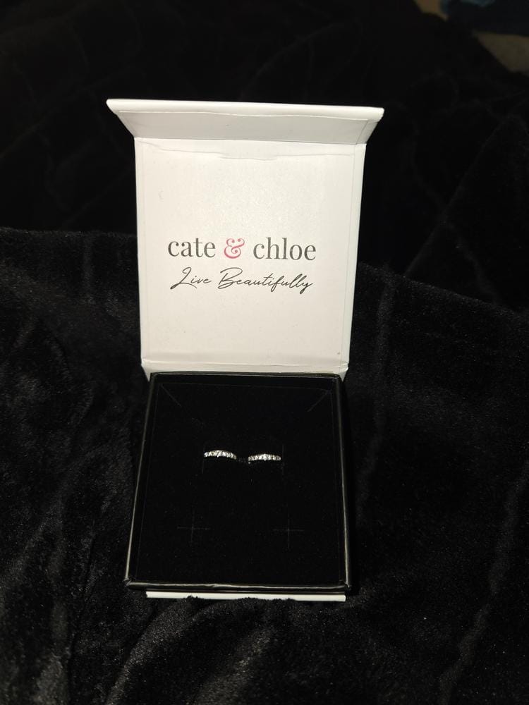 Customer photo review of Skye 18k White Gold Plated 12mm Crystal Hoop Earrings with Swarovski Crystals