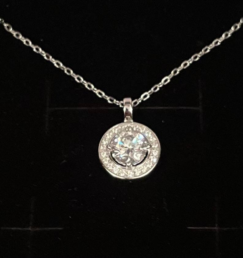 Customer photo review of Moissanite by Cate & Chloe Jordan 18k Gold Plated 925 Sterling Silver Necklace 0.95tcw