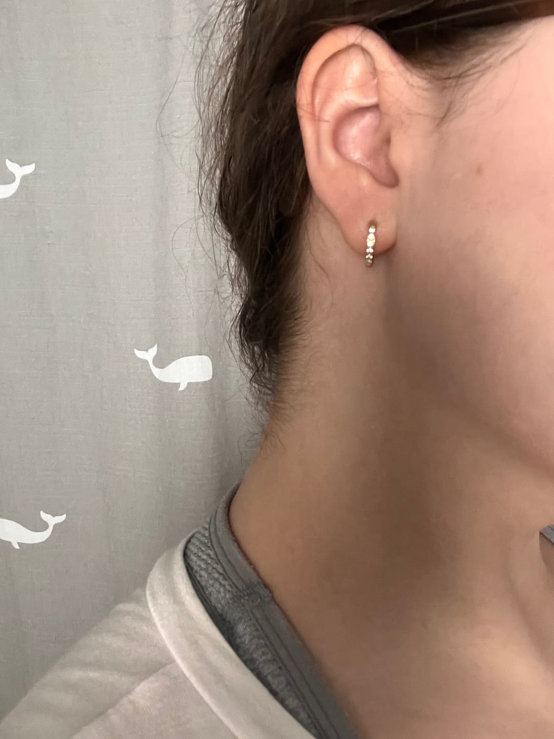 Customer photo review of My Huggies Sparkle Hoop Earrings