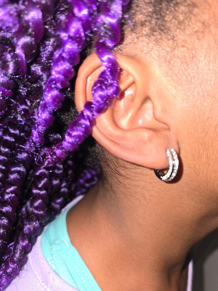 Customer photo review of Viviana 18k White Gold Plated 17mm Hoop Earrings with Swarovski Crystals