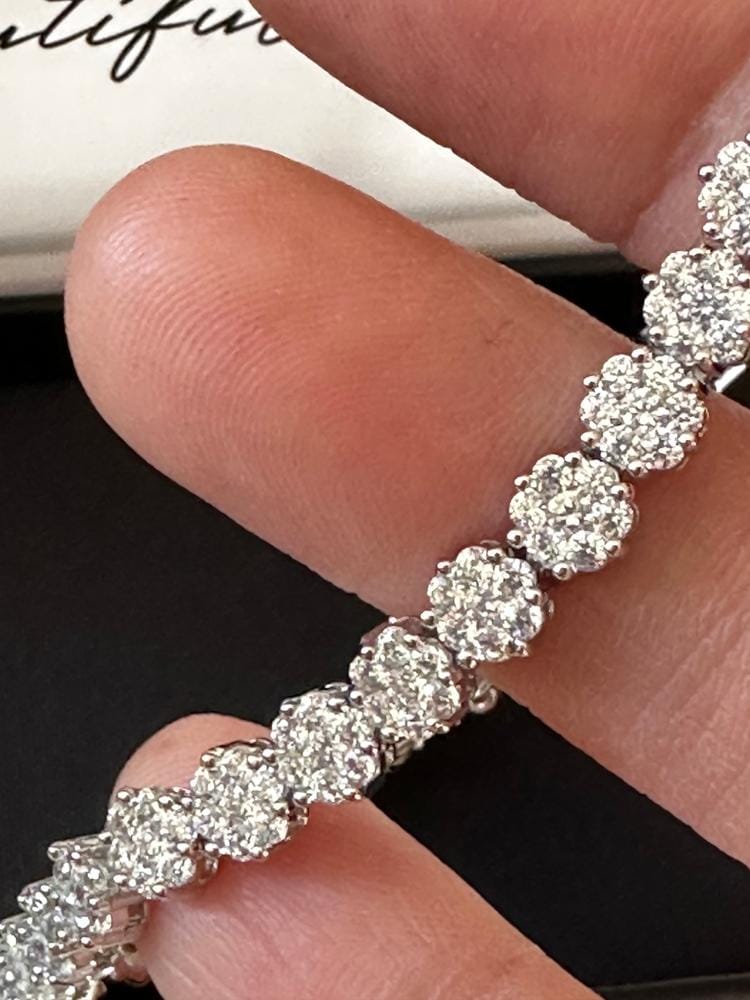 Customer photo review of Ally 18k White Gold Plated Tennis Bracelet with Simulated Diamond Crystals