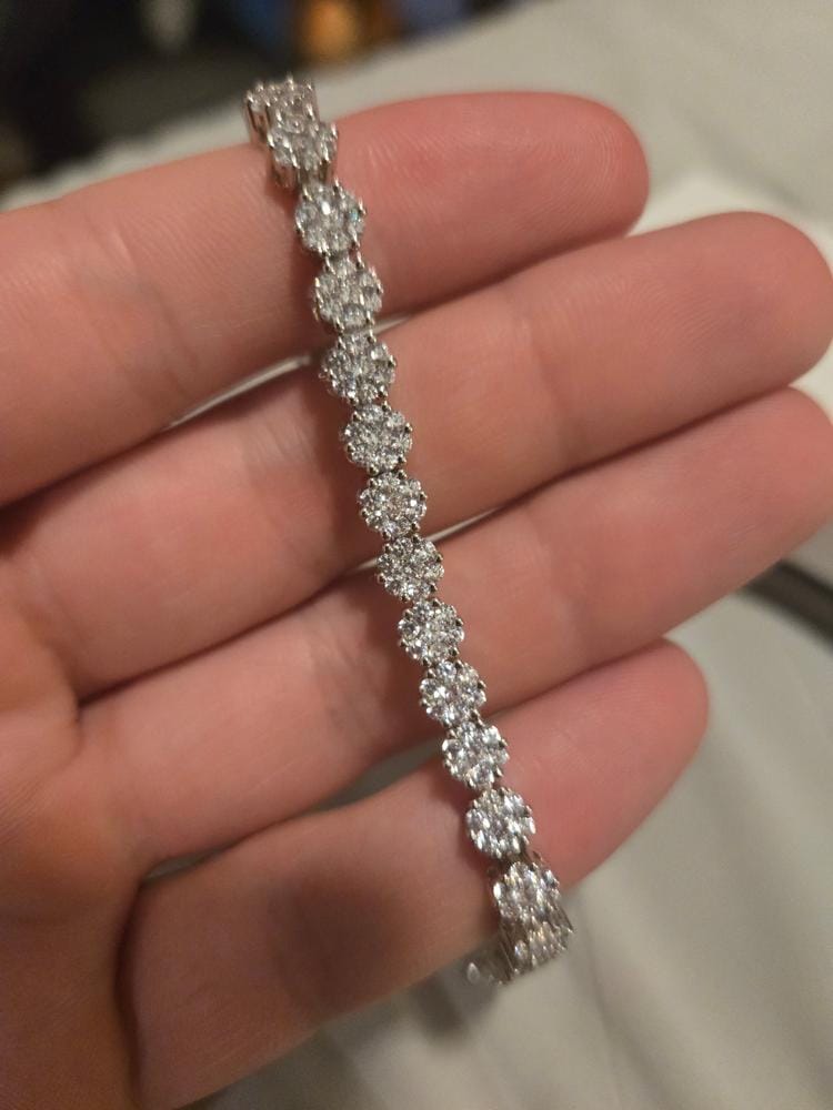 Customer photo review of Ally 18k White Gold Plated Tennis Bracelet with Simulated Diamond Crystals