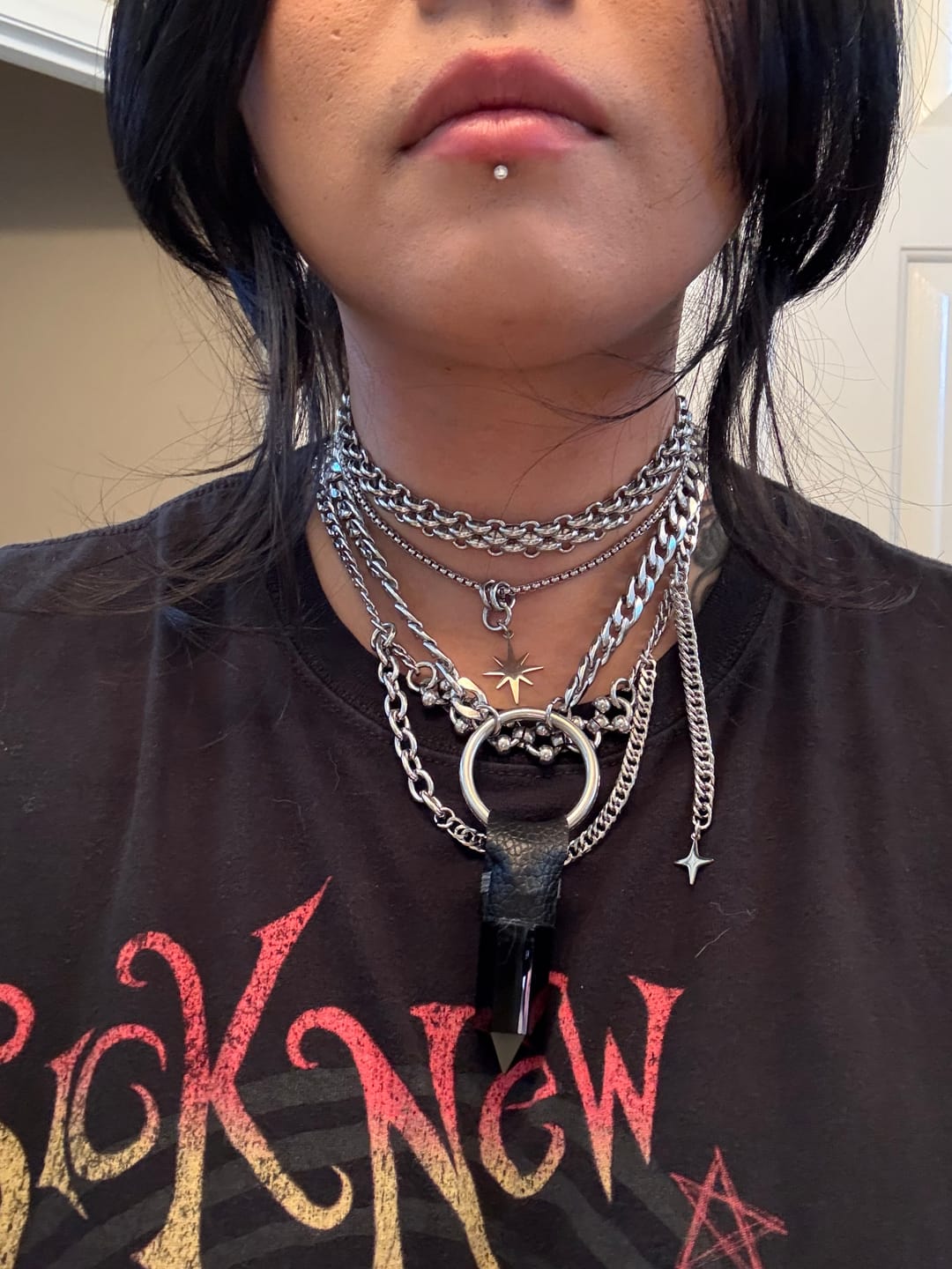 Customer photo review of Obsidian Necklace