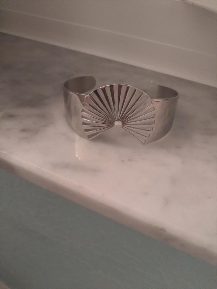 Customer photo review of Taylor 18k White Gold Plated Stainless Steel Bracelet  — Final Sale