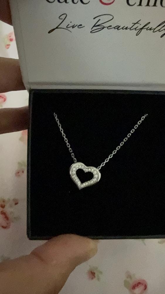 Customer photo review of Dominique 18k White Gold Plated Silver Necklace with Swarovski Crystals