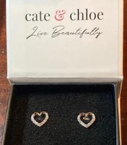 Customer photo review of Chelsea 18k White Gold Plated Silver Heart Stud Earrings with Swarovski Crystals