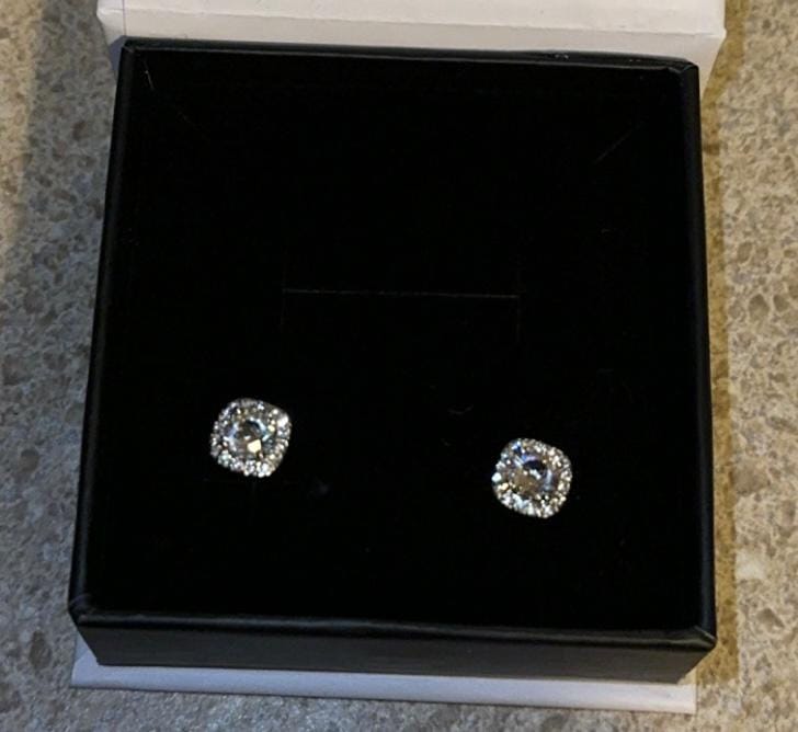 Customer photo review of Bianca 18k White Gold Plated 25mm Silver Hoop Earrings with Swarovski Crystals