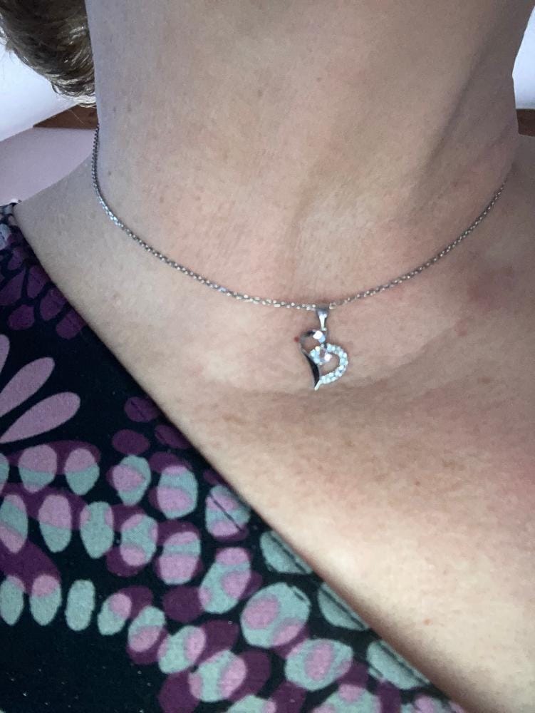 Customer photo review of Laila 18k White Gold Pendant Necklace  with Swarovski Crystals