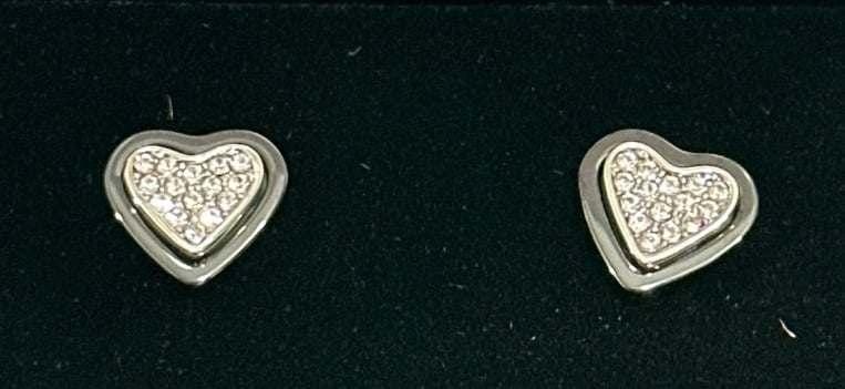 Customer photo review of Rory 18k White Gold Plated Heart Halo Stud Earrings with Swarovski Crystals