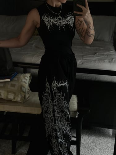 Customer photo review of Cyber Scythe Uncuffed luxury sweatpants [VOID BLACK]