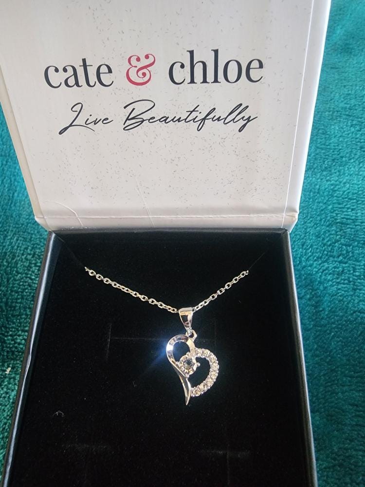 Customer photo review of Laila 18k White Gold Pendant Necklace  with Swarovski Crystals