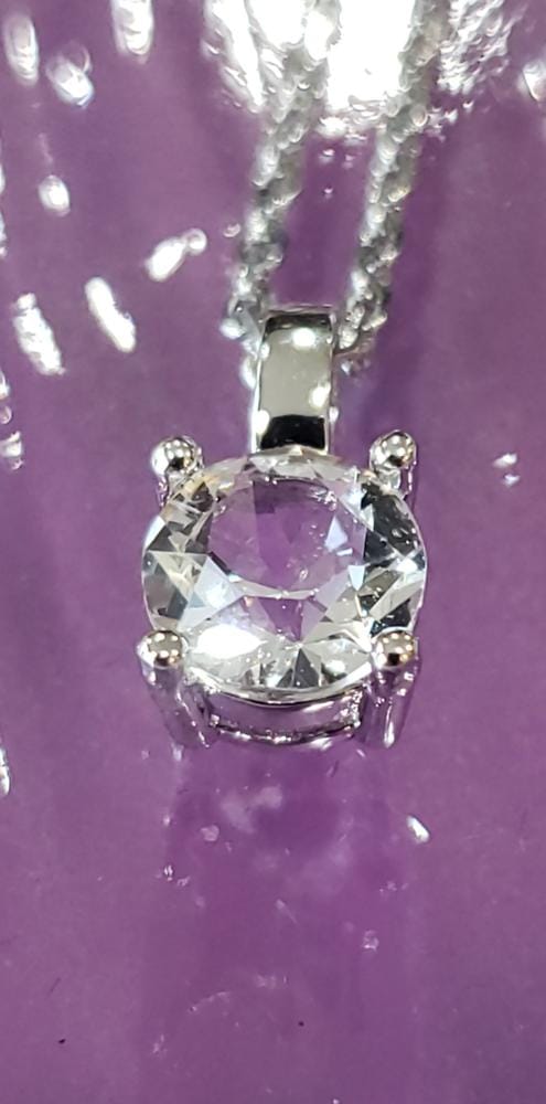 Customer photo review of Araylia 18k White Gold Plated Necklace with Solitaire Round Cut Swarovski Crystal