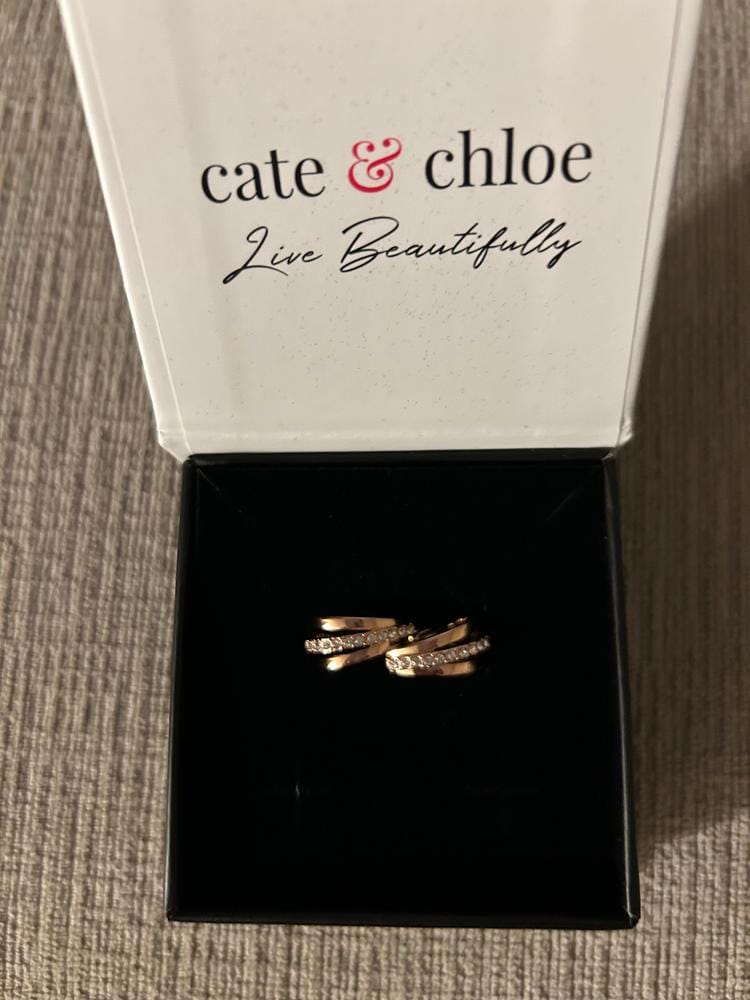 Customer photo review of Bella 18k White Gold Plated 17mm Hoop Earrings with Swarovski Crystals