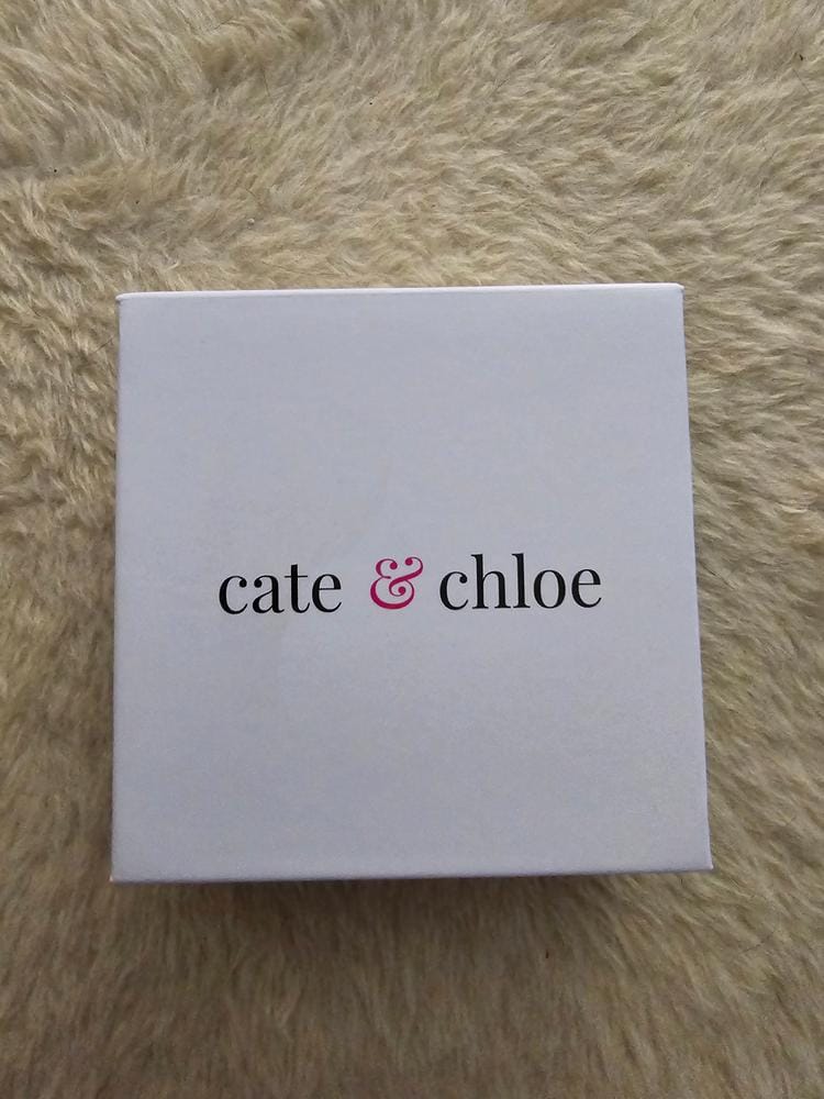 Customer photo review of Clara 18k Gold Plated Stud Earrings with Solitaire Round Cut Swarovski Crystal — Final Sale