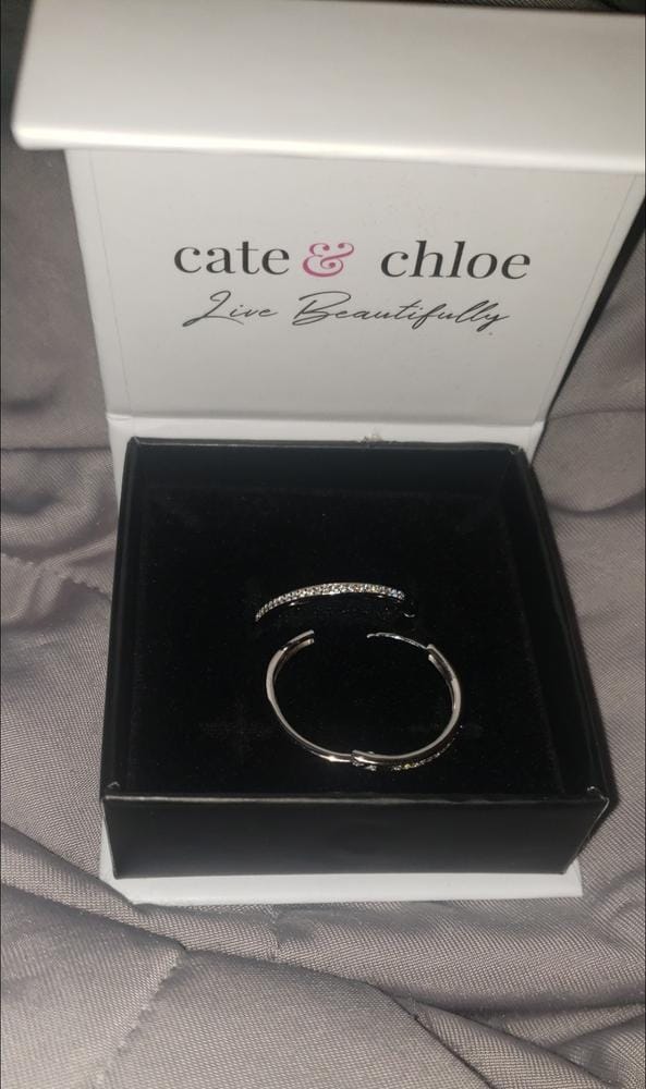 Customer photo review of Moissanite by Cate & Chloe Delaney 18k White Gold Plated 25mm 925 Sterling Silver Stud Earrings 0.23tcw