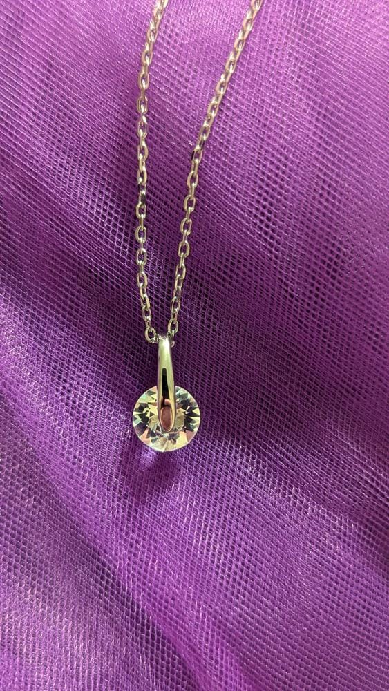 Customer photo review of Tina 18k White Gold Plated Necklace with Solitaire Swarovski Crystal