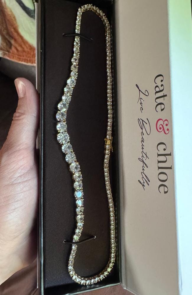 Customer photo review of Whitney 18k White Gold Plated Necklace with Simulated Diamond Crystals