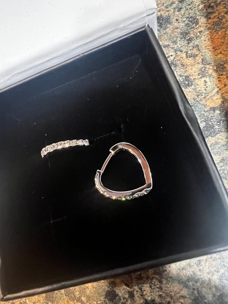 Customer photo review of Waverly 18k White Gold Plated 16mm Hoop Earrings with Swarovski Crystals