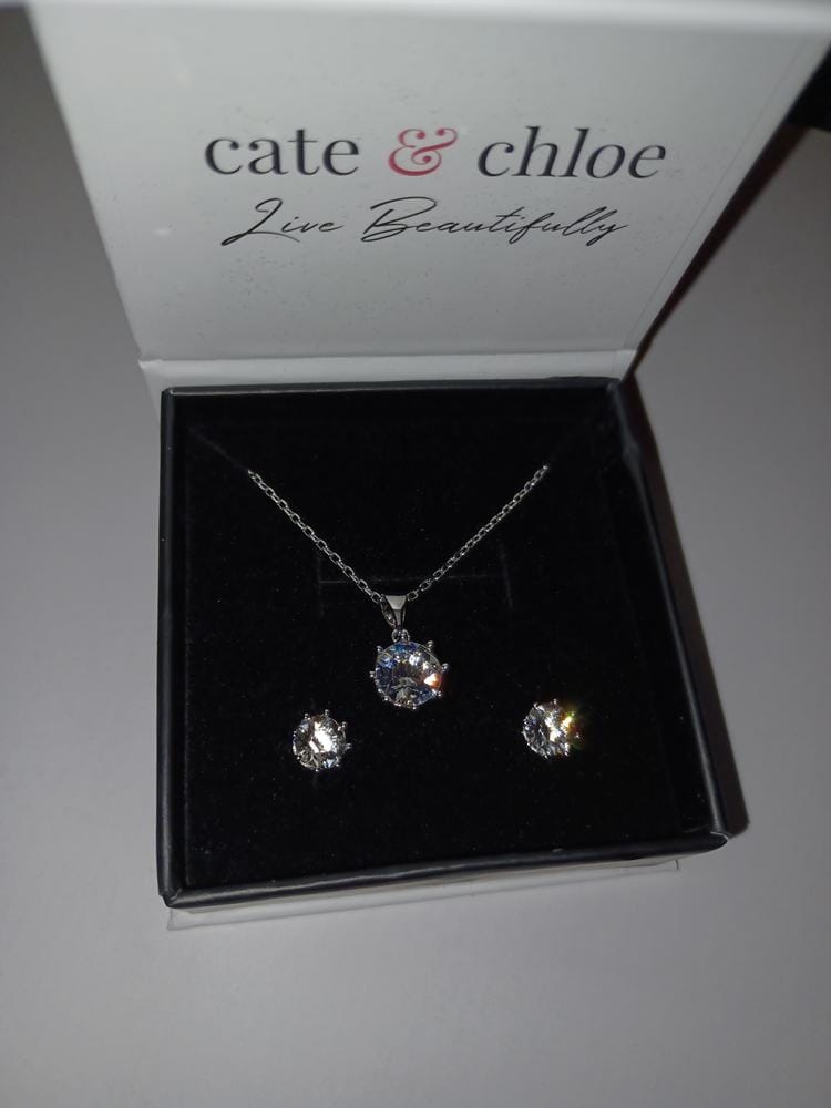 Customer photo review of Eden 18k White Gold Plated Pendant Necklace with Solitaire Round Cut Swarovski Crystal