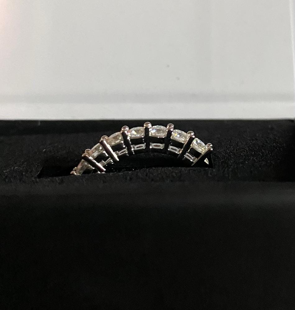 Customer photo review of Moissanite by Cate & Chloe Josephine 0.77tcw Round Cut 925 Sterling Silver 18k White Gold Plated Wedding Band