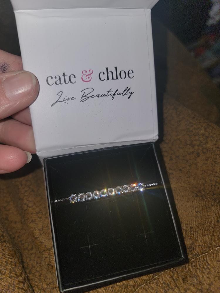 Customer photo review of Cameron 18k White Gold Plated Bracelet with Swarovski Crystals