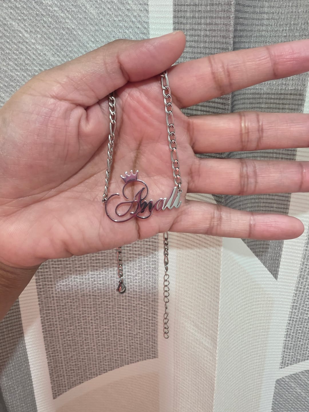Customer photo review of Crown Name Necklace