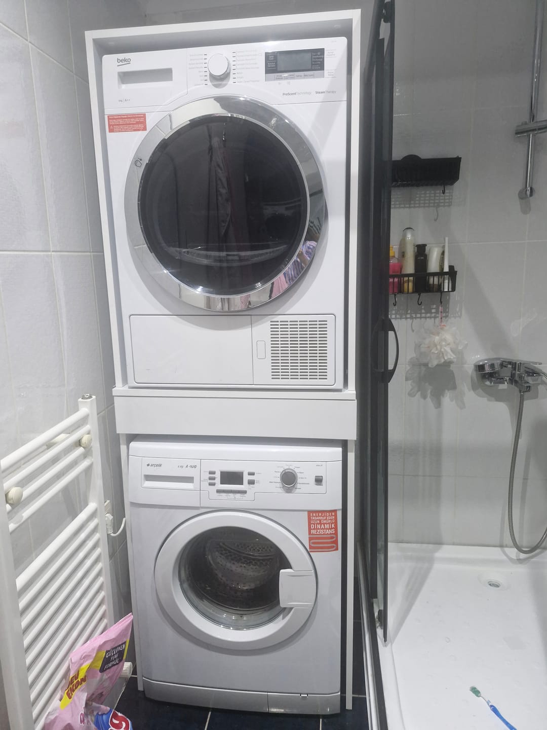 Customer photo review of Rani KD113 Çamaşır Ve Kurutma Makinesi Dolabı Çekmeceli Banyo Dolabı Beyaz