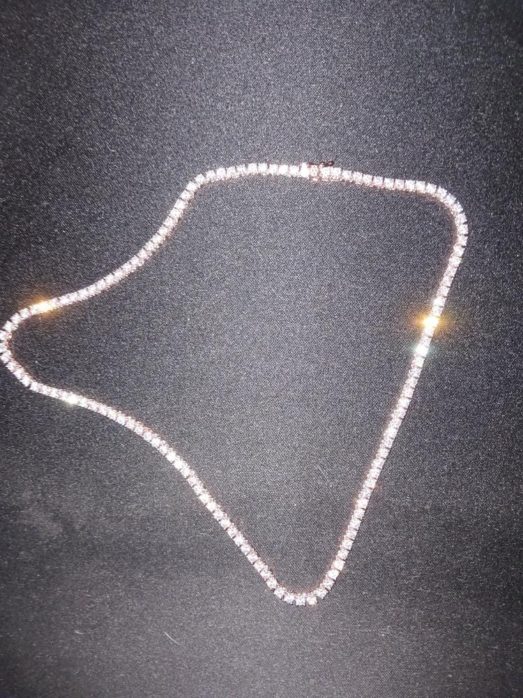 Customer photo review of Kaylee 18k White Gold Plated Necklace with Simulated Diamond Crystals