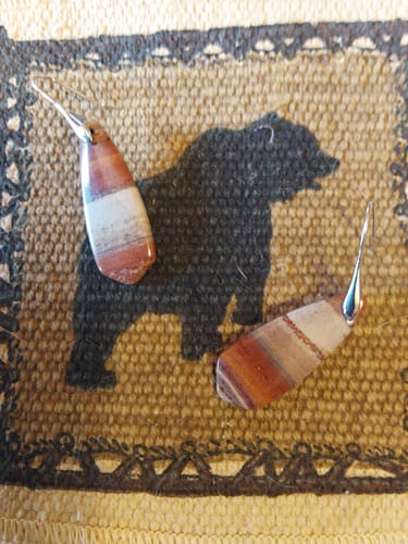 Customer photo review of Natural Red Jasper Drop Earrings