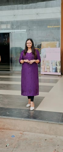 Customer photo review of Nazakat Deep Purple Cotton Kurta