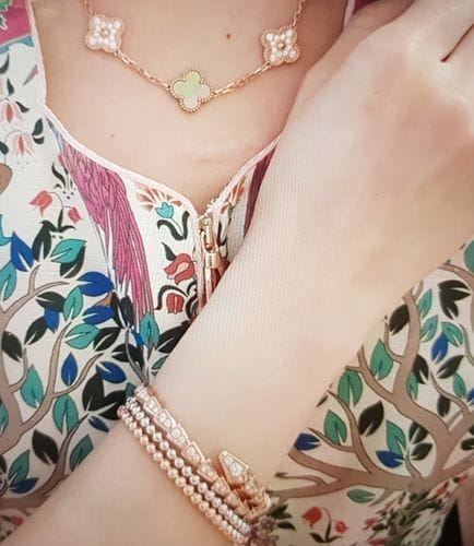 Customer photo review of SERPENTI BRACELET 6.8MM PINK GOLD DIAMOND