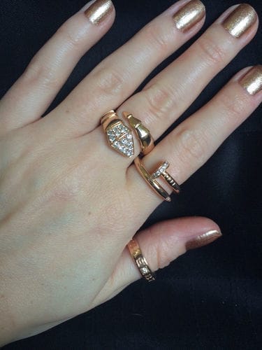 Customer photo review of SERPENTI RING PINK GOLD DIAMOND