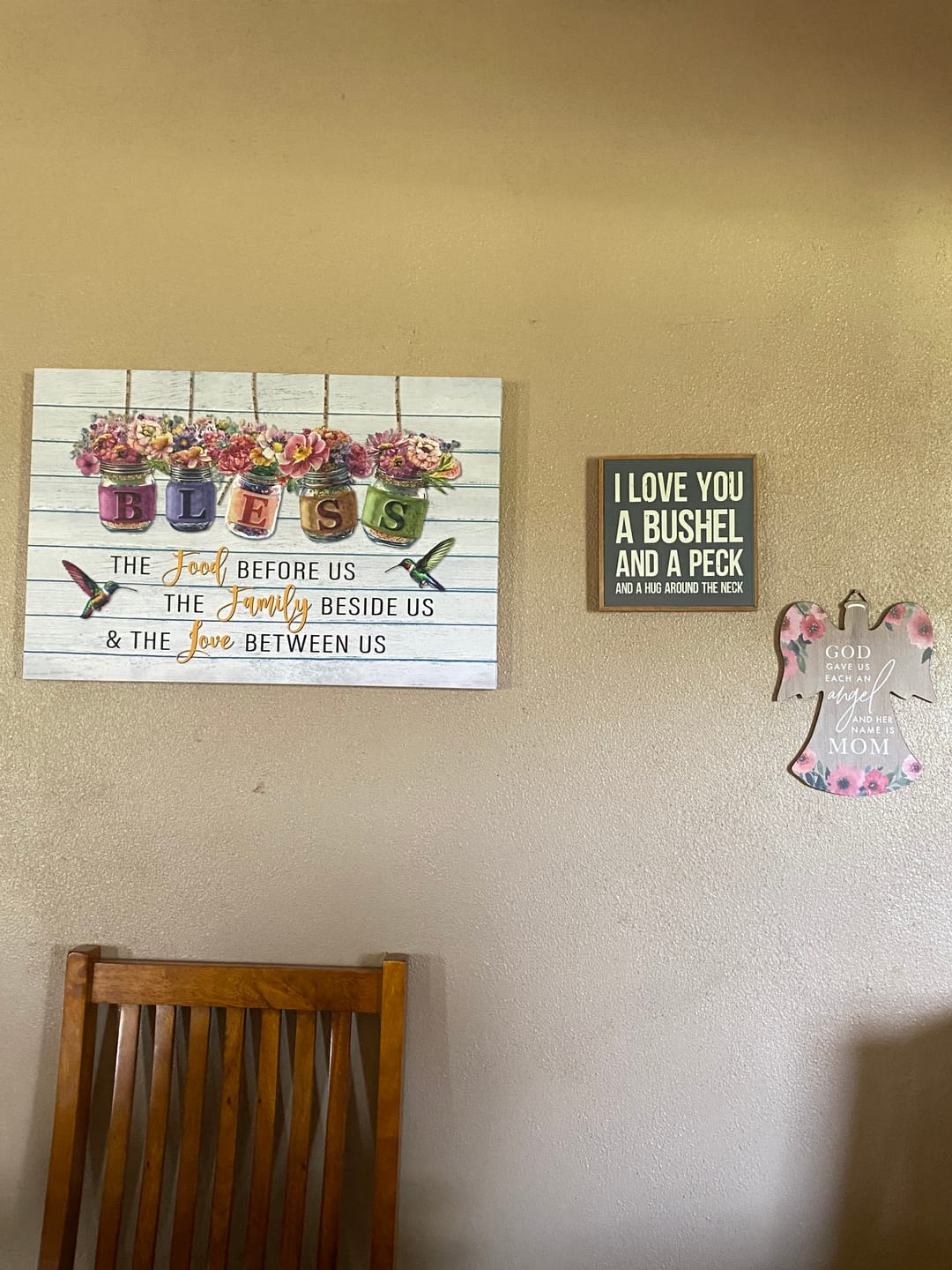 Customer photo review of Bless the Food Before Us, Flowers Hanging in Jars, Wall Art Canvas